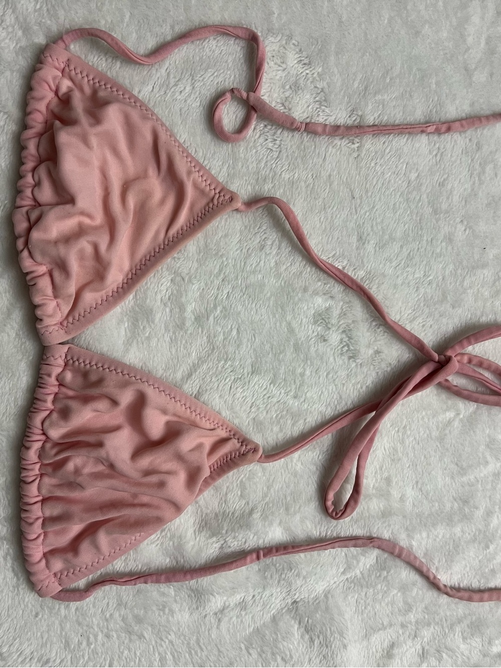 Light Pink Triangle String Bikini Top - Picture 2 of 3
